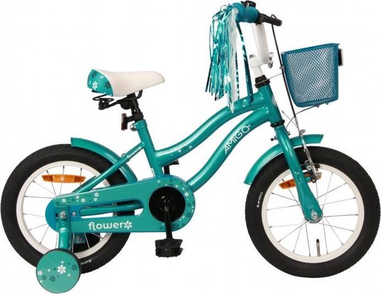 Vélo Enfants Avec Roues D'Entraînement Amovibles - Cadre Acier, Freins Avant/Arrière, Panier Rose - Pour Apprendre à Faire Du Vélo En Toute Sécurité
