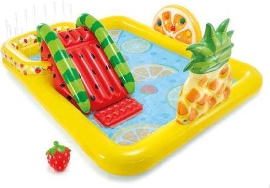Intex Kinderzwembad - Glijbaan - Waterparadijs - Twee badjes - Fruit thema