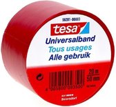 2x Tesa Universalband isolatietape rood 20 mtr x 5 cm - Klusbenodigdheden - Isolatie tape - Universele tape - Elektriciteitskabels/draden bundelen