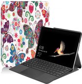 Case2go - Tablet Hoes geschikt voor Microsoft Surface Go 2 - Tri-Fold Book Case - Vlinder