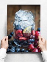 Wandbord: Zelfgemaakte zomer smoothie met bosfruit - 30 x 42 cm