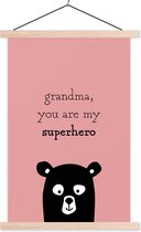 Beau cadeau pour la fête des mères - Citation grand-mère tu es mon super-héros - affiche d'école affiche textielposter rose super-héros 60x90 cm - Tirage photo sur affiche textielposter (décoration murale salon / chambre)