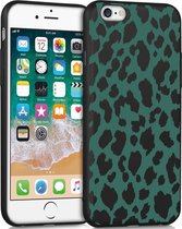 iMoshion Hoesje Geschikt voor iPhone 6s / 6 Hoesje Siliconen - iMoshion Design hoesje - Zwart / Meerkleurig / Groen / Green Leopard