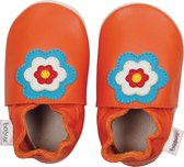 Bobux - Baby slofjes - Soft Soles - Flower power oranje - M