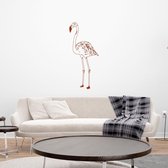 Muursticker Flamingo -  Bruin -  52 x 120 cm  -  slaapkamer  woonkamer  dieren - Muursticker4Sale