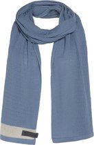 Knit Factory June Gebreide Sjaal Dames & Heren - Stone Blue - 200x50 cm