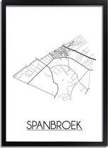 DesignClaud Spanbroek Plattegrond poster A4 + Fotolijst zwart