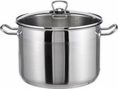 Bol.com 1x RVS Soeppan/pannen 10 liter met glazen deksel - Haushalt pan geschikt voor alle warmtebronnen - Kook/keuken benodigdh... aanbieding