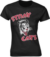 Stray Cats Dames Tshirt -M- Cat Logo Zwart