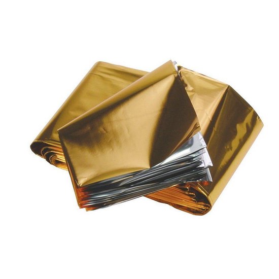 HEKA - 5 stuks - Reddingsdeken - Isolatiedeken - goud/zilver - 1.6 x 2.1 meter