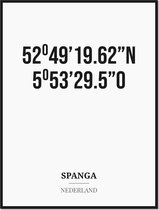 Poster/kaart SPANGA met coördinaten