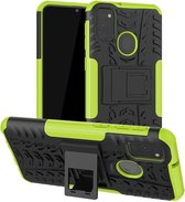 Samsung Galaxy M21 Hoesje - Rugged Kickstand - Groen