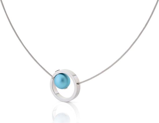 CLIC JEWELLERY STERLING SILVER WITH ALUMINIUM NECKLACE BLUE CS006B