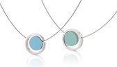 CLIC JEWELLERY STERLING SILVER WITH ALUMINIUM NECKLACE BLUE/GREEN CS004B
