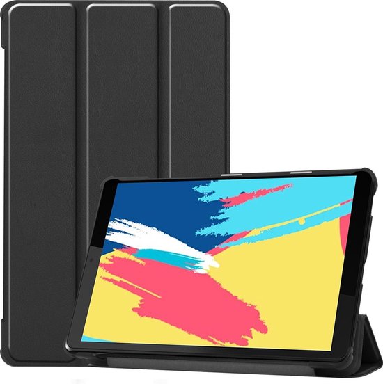 Case2go - Tablet Hoes geschikt voor Lenovo Tab M8 FHD Hoes - Tri-Fold Book Case - Zwart