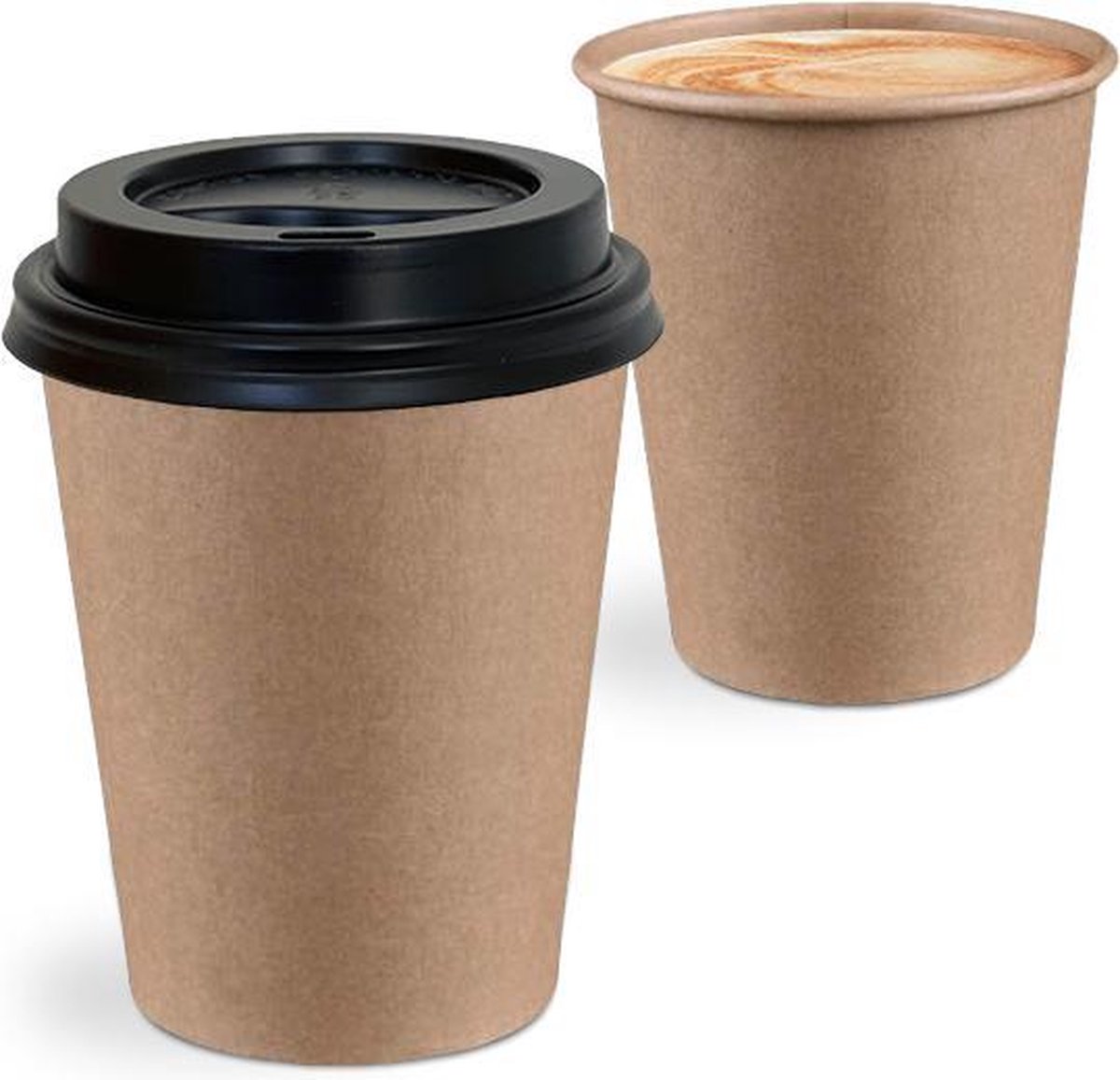 koffiebekers 240 ml cappuccino - inclusief zwarte deksel - stuks -... |