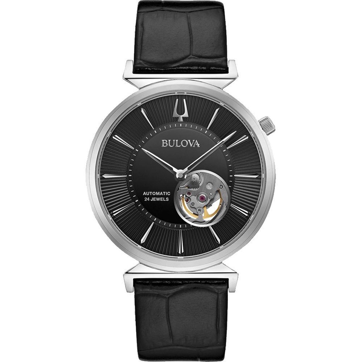 Bulova Regatta 96A234 Horloge - Leer - Zwart - Ø 40 mm