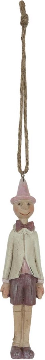 Clayre & Eef Hanger 3x3x11 cm Roze Kunststof Pinokkio