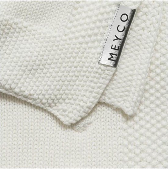 Meyco Baby Knots ledikant deken - offwhite - 100x150cm van Meyco — afbeelding 3
