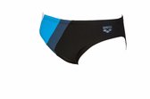 Arena M Diagonal Stripe Brief black-white-turquoise