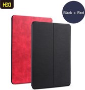 HDD Luxe/Hoesje/Smartcover/Auto Wake Functie/ 2 kleuren in 1 hoesje/ Zwart + Rood geschikt voor Apple iPad AIR 3 (2019) MET PEN EN GLASFOLIE