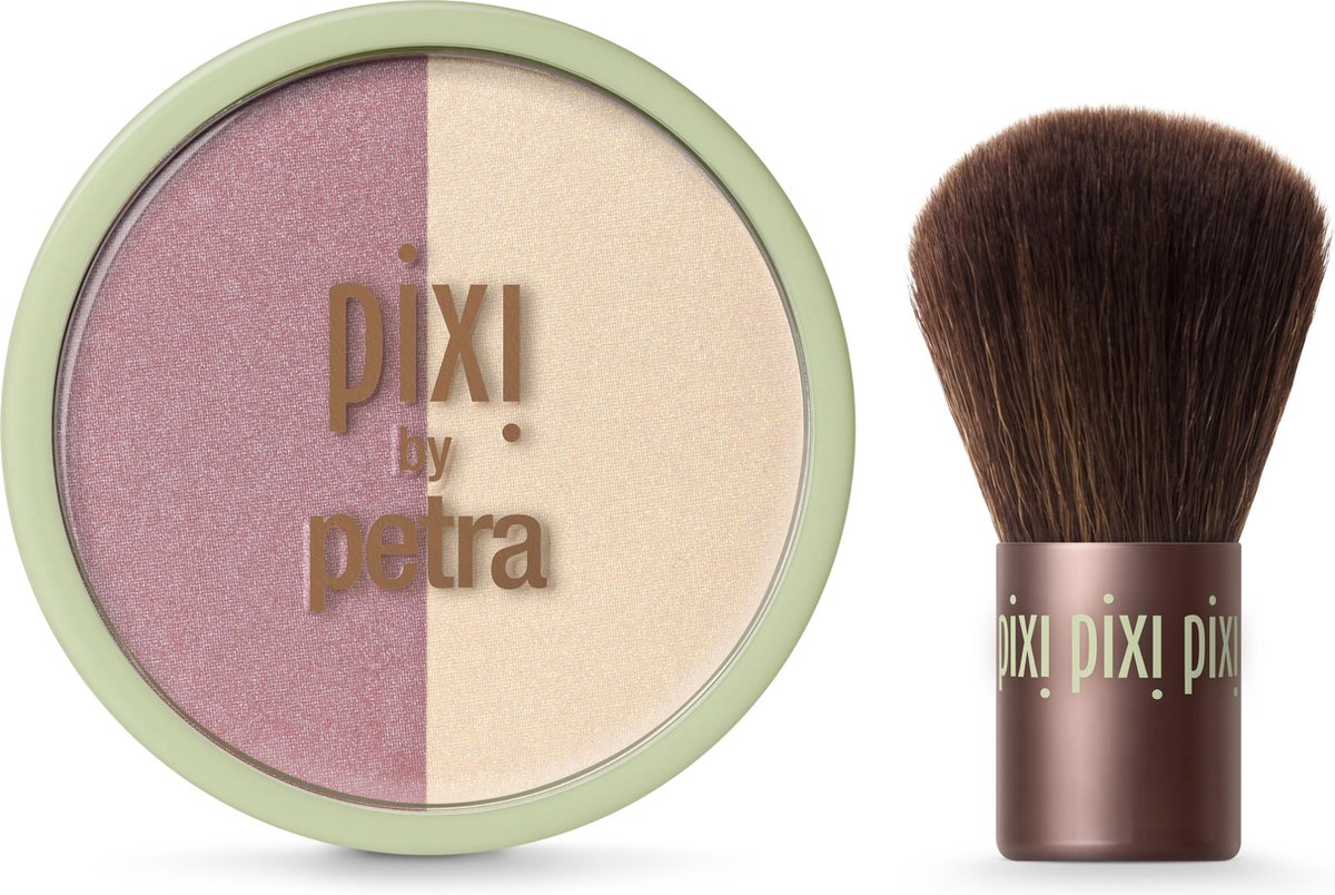 Pixi Cheeks Beauty Blush Duo + Kabuki Rose Gold