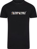 Subprime - Heren Tee SS Shirt Flower Black - Zwart - Maat L