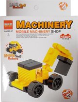 Bouwpakket Machinery Shop - educatief speelgoed - graafmachine - Jongens - Zwart/geel - 19-delig