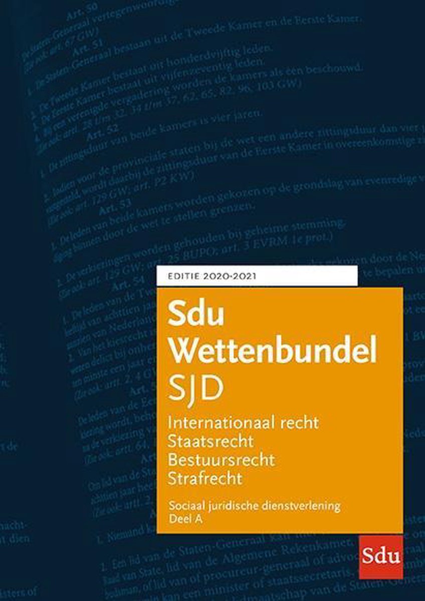 Educatieve wettenverzameling  -   Sdu Wettenbundel Sociaal Juridische Dienstverlening 2020-2021 (set 2 ex) - Sdu Uitgevers