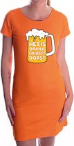 Het is oranje en heeft dorst jurkje - oranje jurk dames - oranje kleding voor Koningsdag / oranje supporter M