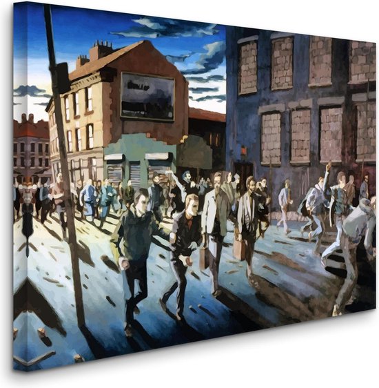 BANKSY Business Men Riot Canvas Print | bol