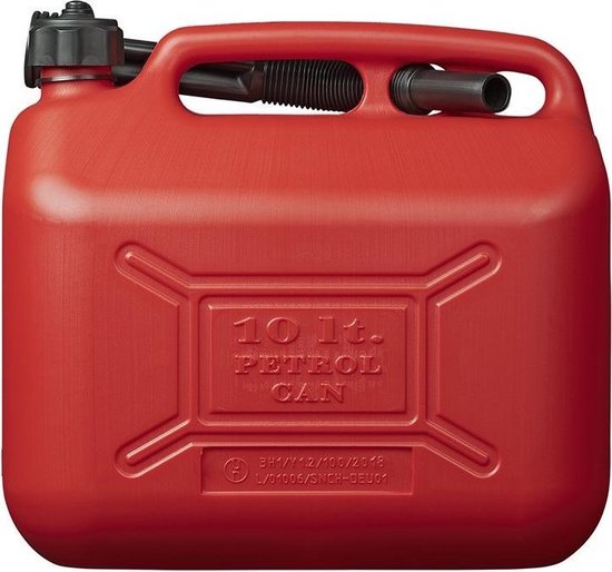 2x Rode jerrycans/watertanks/benzinetanks 10 liter - Voor water en benzine  -... | bol.com