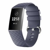 Geschikt voor Fitbit Charge 4 silicone band - grijsblauw - Maat L