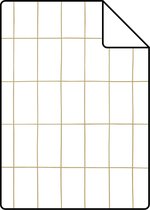 Proefstaal ESTAhome behang kleine tegeltjes wit en goud - 139131 - 26,5 x 21 cm