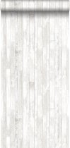 papier peint intissé peinture craie vintage planches de bois de rebut gris chaud clair et blanc mat - 128836 de ESTAhome