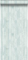 papier peint intissé peinture craie vintage planches de bois de rebut gris turquoise - 128837 ESTAhome