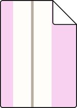 Proefstaal ESTAhome behangpapier strepen roze en bruin - 136412 - 26,5 x 21 cm