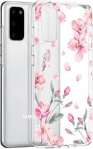 iMoshion Hoesje Siliconen Geschikt voor Samsung Galaxy S20 - iMoshion Design hoesje - Roze / Transparant / Blossom Watercolor