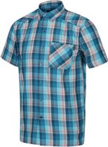 Regatta - Men's Kalambo V Short Sleeved Checked Shirt - Outdoorshirt - Mannen - Maat L - Blauw