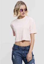 Urban Classics Crop top -M- Velvet Short Kimono Roze