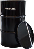 Drumgrill Medium zwart industriële houtskool Barbecue- Vuurkorf - Statafel in één 120 Liter olievat