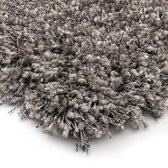 Hoogpolig vloerkleed effen - Shaggy Prime zilver 160x160 cm