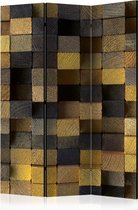 Kamerscherm - Scheidingswand - Vouwscherm - Wooden cubes [Room Dividers] 135x172 - Artgeist Vouwscherm