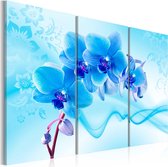 Schilderijen Op Canvas - Schilderij - Ethereal orchid - blue 90x60 - Artgeist Schilderij