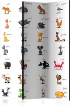 Kamerscherm - Scheidingswand - Vouwscherm - Learning by playing (animals) [Room Dividers] 135x172 - Artgeist Vouwscherm