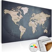 Schilderijen Op Canvas - Afbeelding op kurk - Shades of Grey [Cork Map] 60x40 - Artgeist Schilderij