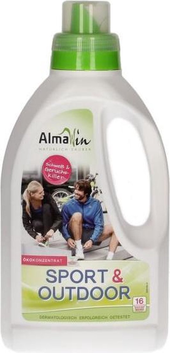 AlmaWin Wasmiddel Sport & Outdoor – Geschikt voor sportkleding – Ecologisch wasmiddel – Vegan – 100% Duurzaam – 75 wasbeurten – 750ml