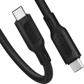 Spigen DuraSync Fast Charge USB-C naar USB-C Kabel 1m Zwart