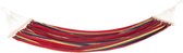 Hamac de Garden Lifetime - rouge - marron - 100% coton - avec barres d'écartement et anneaux métalliques