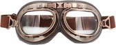 CRG vintage motorbril - helder glas | bruin | dames & heren